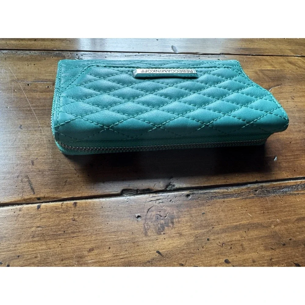 Rebecca Minkoff Quilted Zip-Around Wallet‎ Turquoise